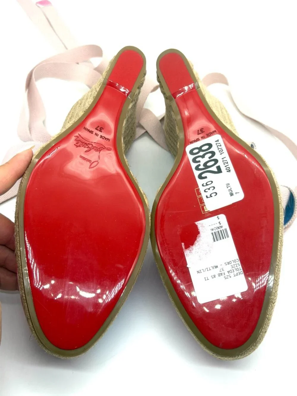 Christian Louboutin TOLEDA FAB 85 Peonies Wedge Heel Espadrille Sandals